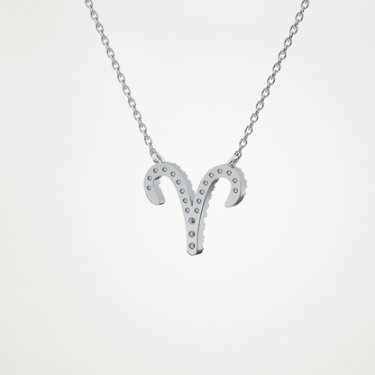 0.98 CT Moissanite Aries Necklace in 14K or 18K Solid Gold – DEF Color, VVS Clarity