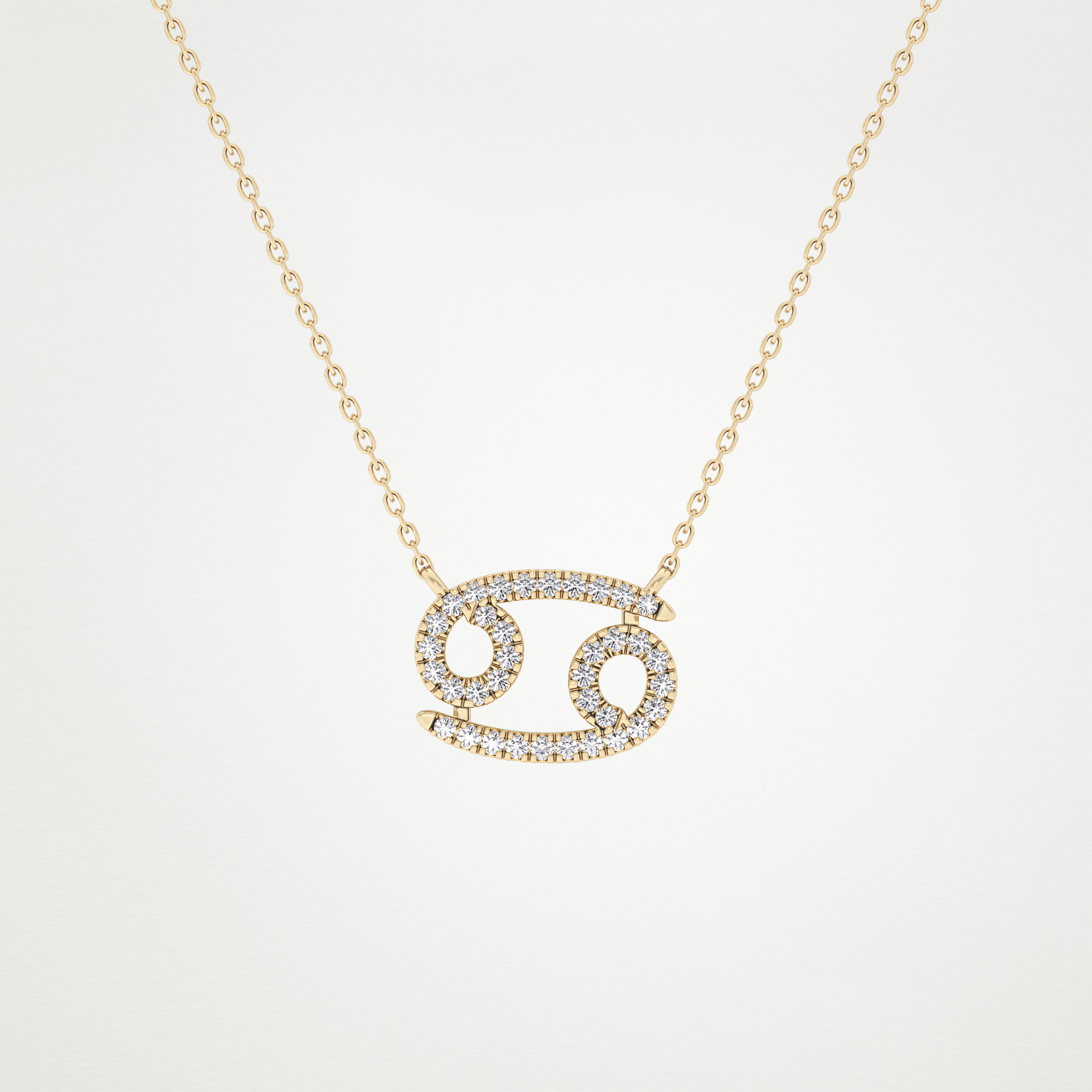 0.175 CT Moissanite Cancer Necklace in 14K or 18K Solid Gold – DEF Color, VVS Clarity