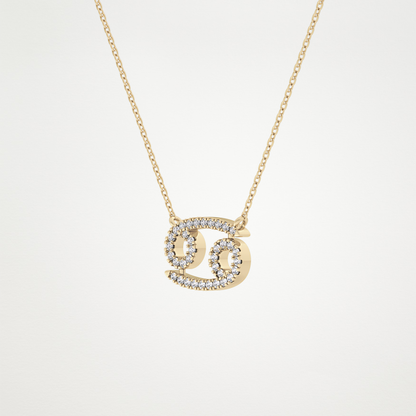 0.175 CT Moissanite Cancer Necklace in 14K or 18K Solid Gold – DEF Color, VVS Clarity