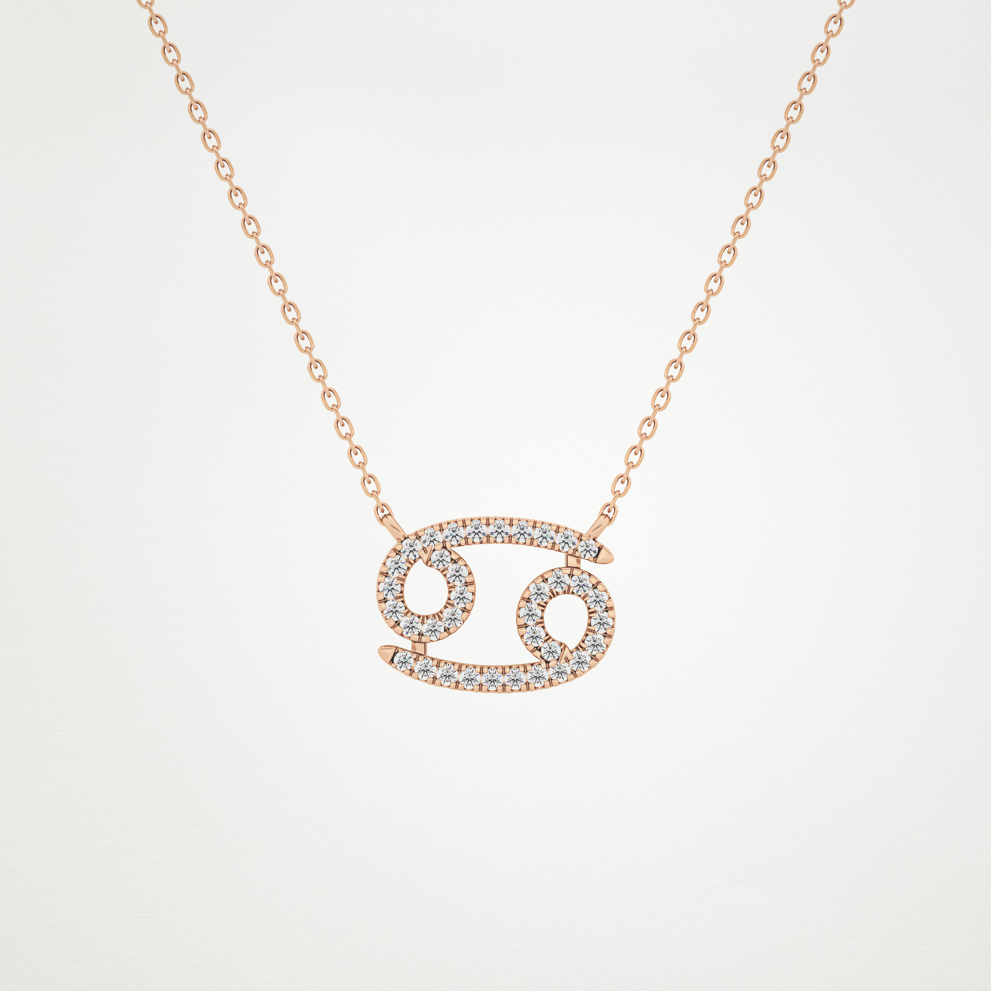 0.175 CT Moissanite Cancer Necklace in 14K or 18K Solid Gold – DEF Color, VVS Clarity