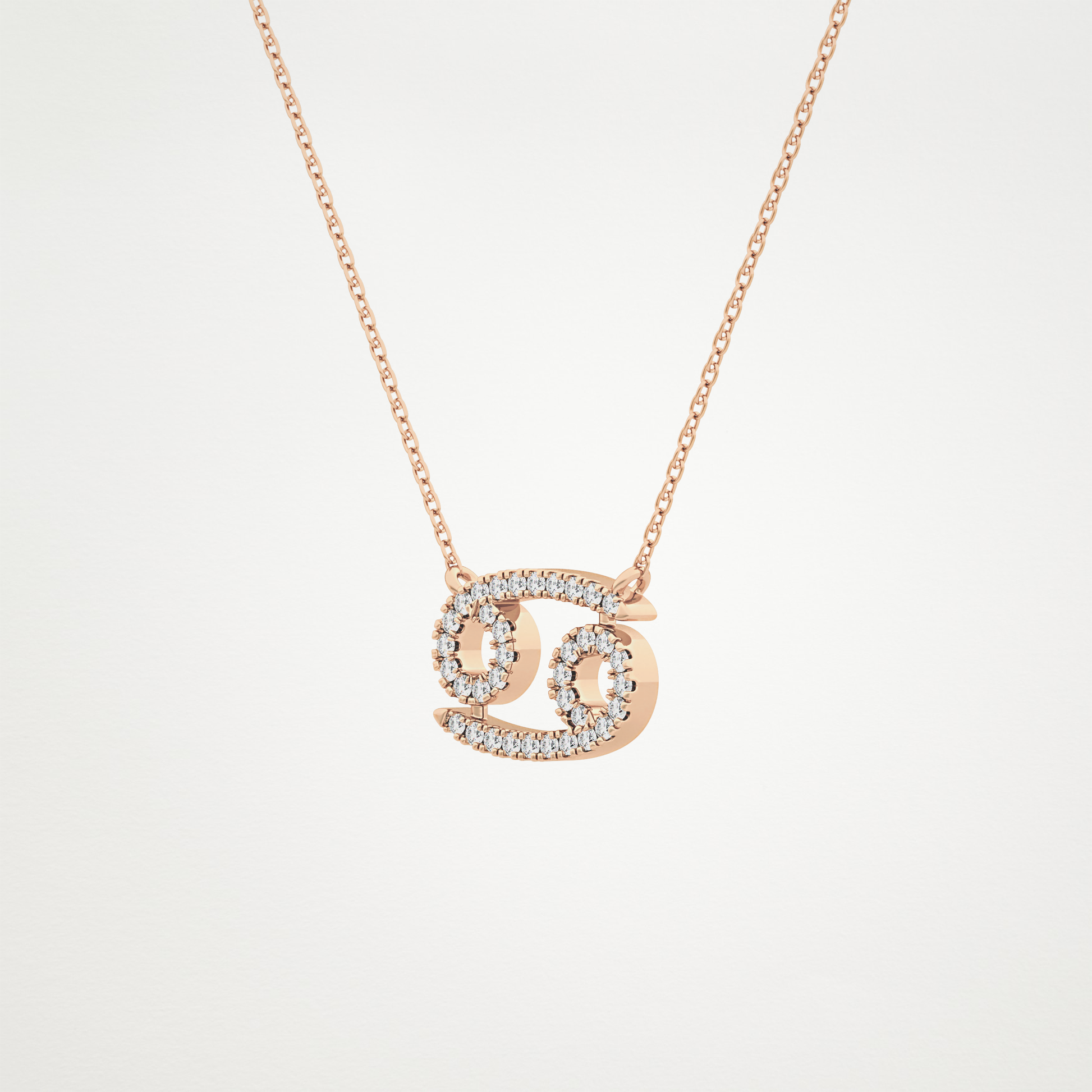 0.175 CT Moissanite Cancer Necklace in 14K or 18K Solid Gold – DEF Color, VVS Clarity