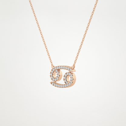 0.175 CT Moissanite Cancer Necklace in 14K or 18K Solid Gold – DEF Color, VVS Clarity
