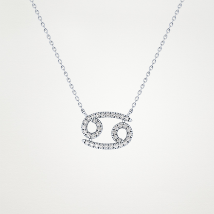 0.175 CT Moissanite Cancer Necklace in 14K or 18K Solid Gold – DEF Color, VVS Clarity