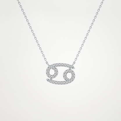 0.175 CT Moissanite Cancer Necklace in 14K or 18K Solid Gold – DEF Color, VVS Clarity