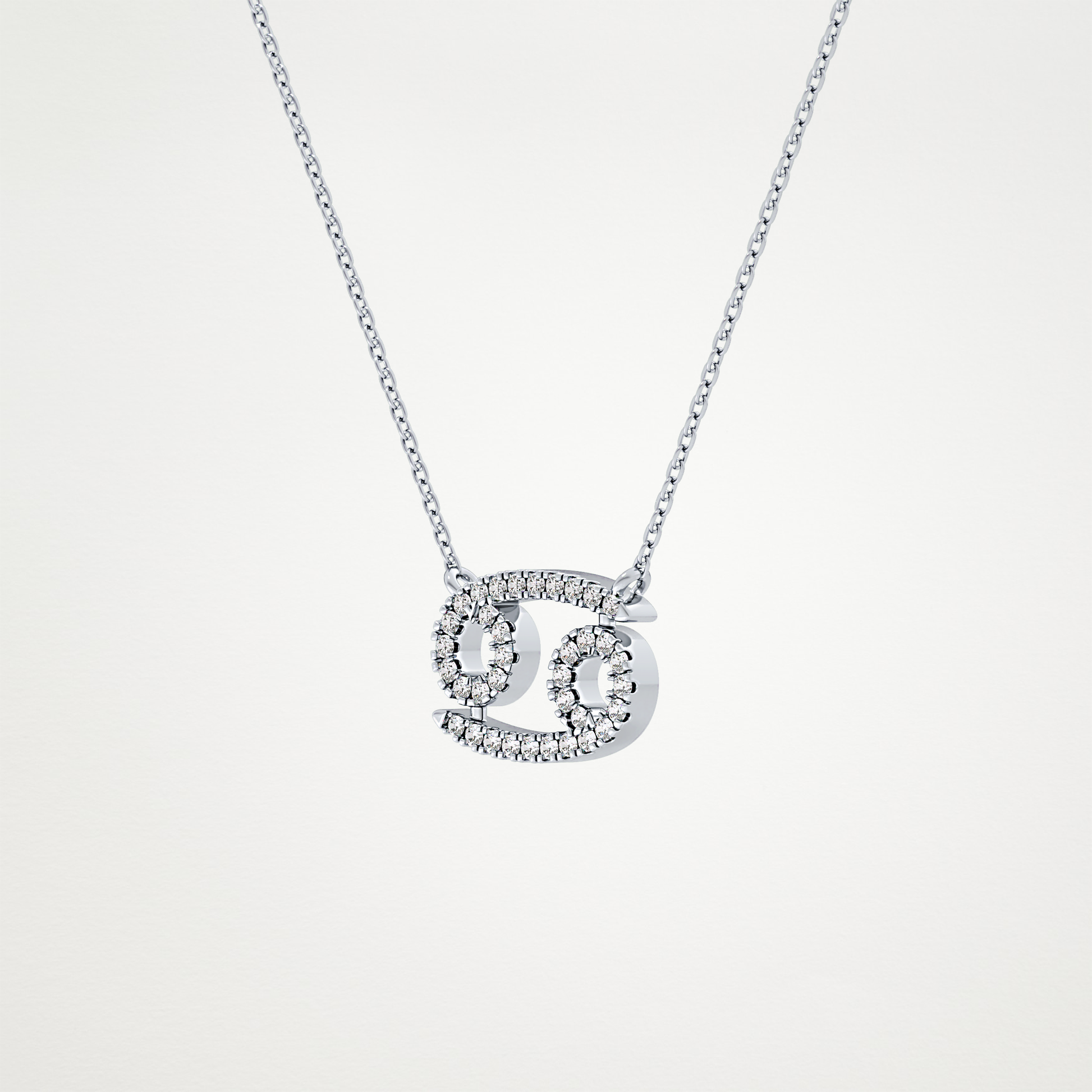 0.175 CT Moissanite Cancer Necklace in 14K or 18K Solid Gold – DEF Color, VVS Clarity