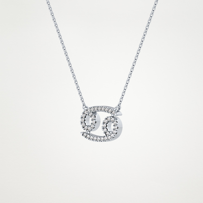 0.175 CT Moissanite Cancer Necklace in 14K or 18K Solid Gold – DEF Color, VVS Clarity