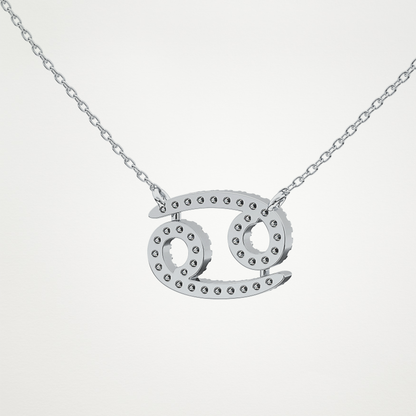 0.175 CT Moissanite Cancer Necklace in 14K or 18K Solid Gold – DEF Color, VVS Clarity