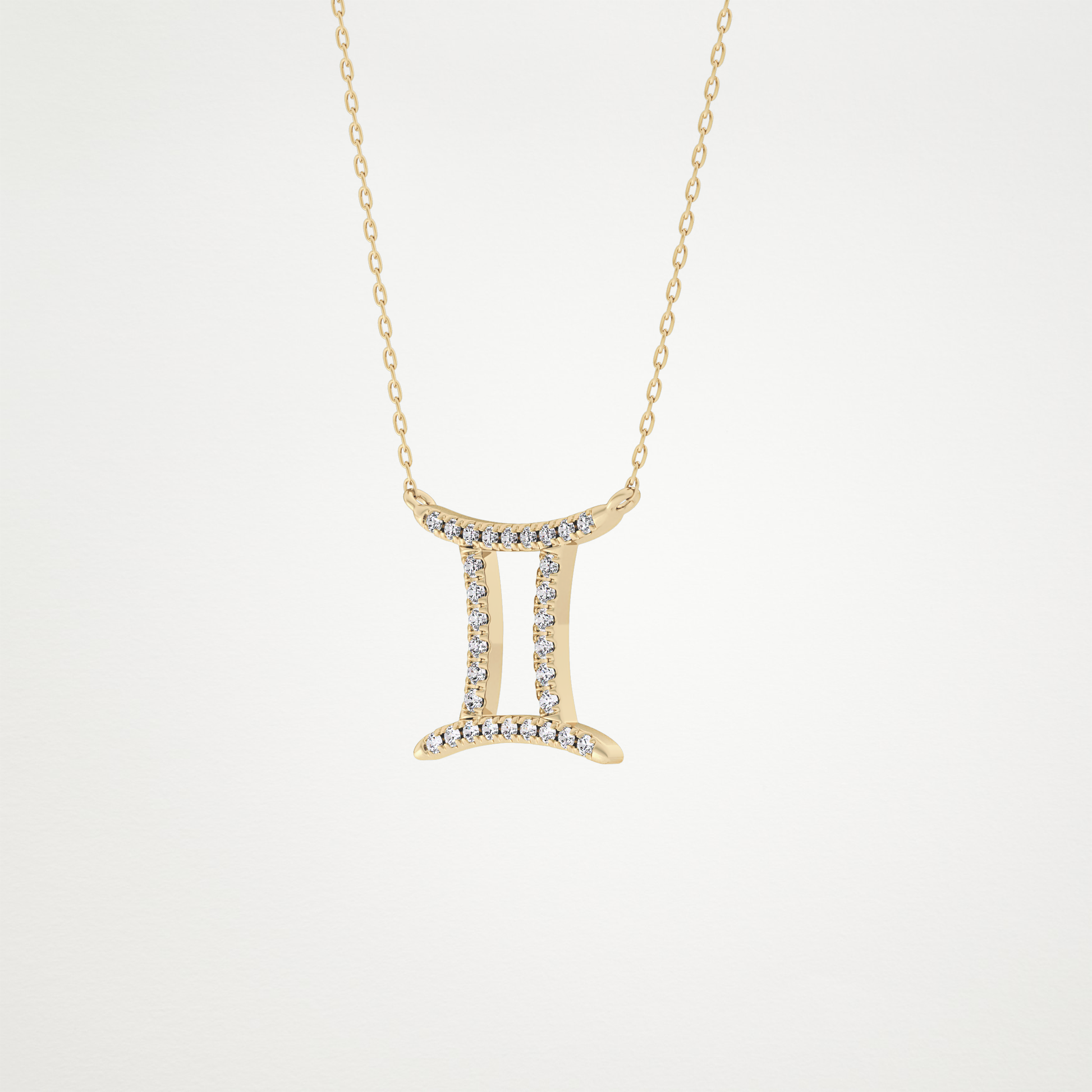 0.13 CT Moissanite Gemini Necklace in 14K or 18K Solid Gold – DEF Color, VVS Clarity