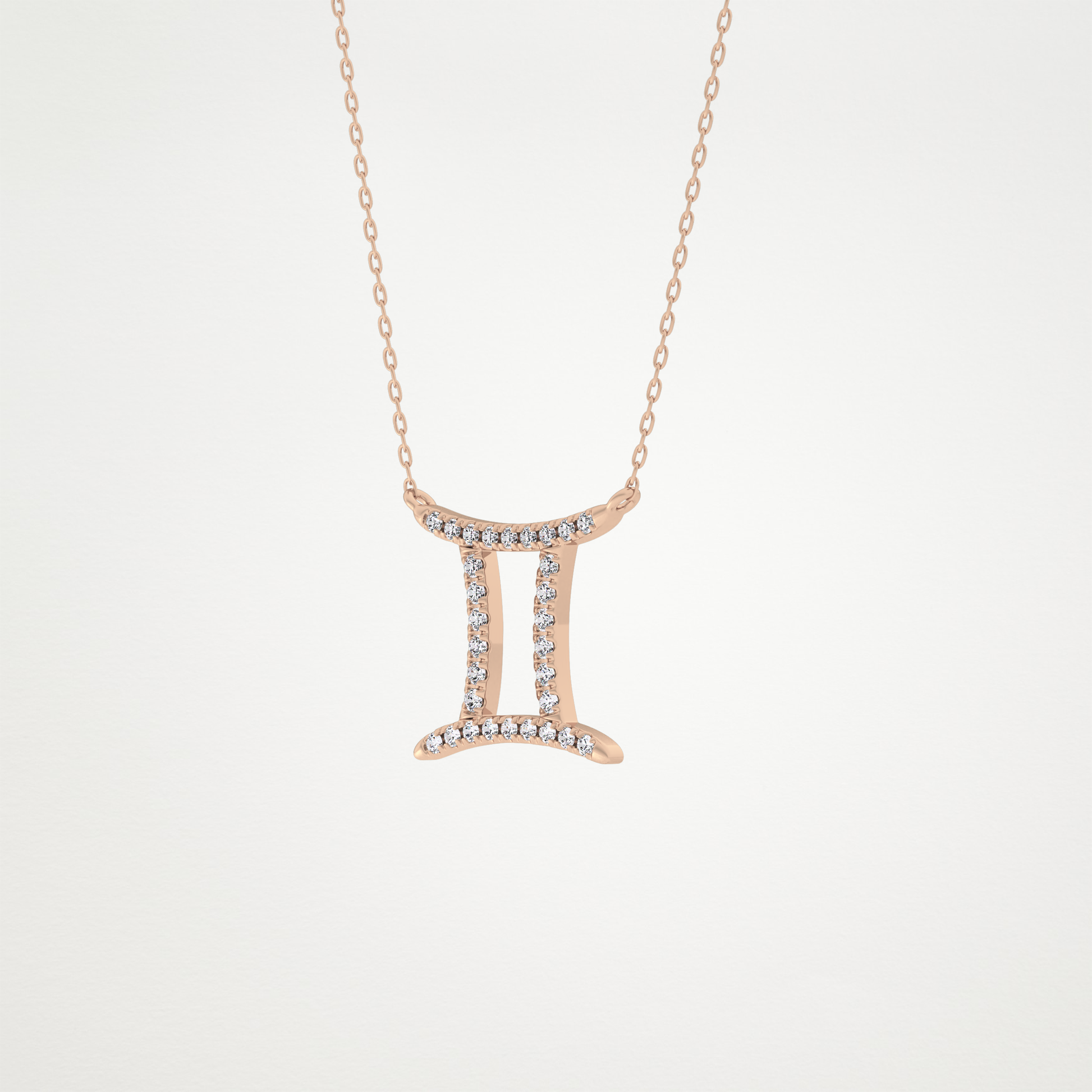 0.13 CT Moissanite Gemini Necklace in 14K or 18K Solid Gold – DEF Color, VVS Clarity