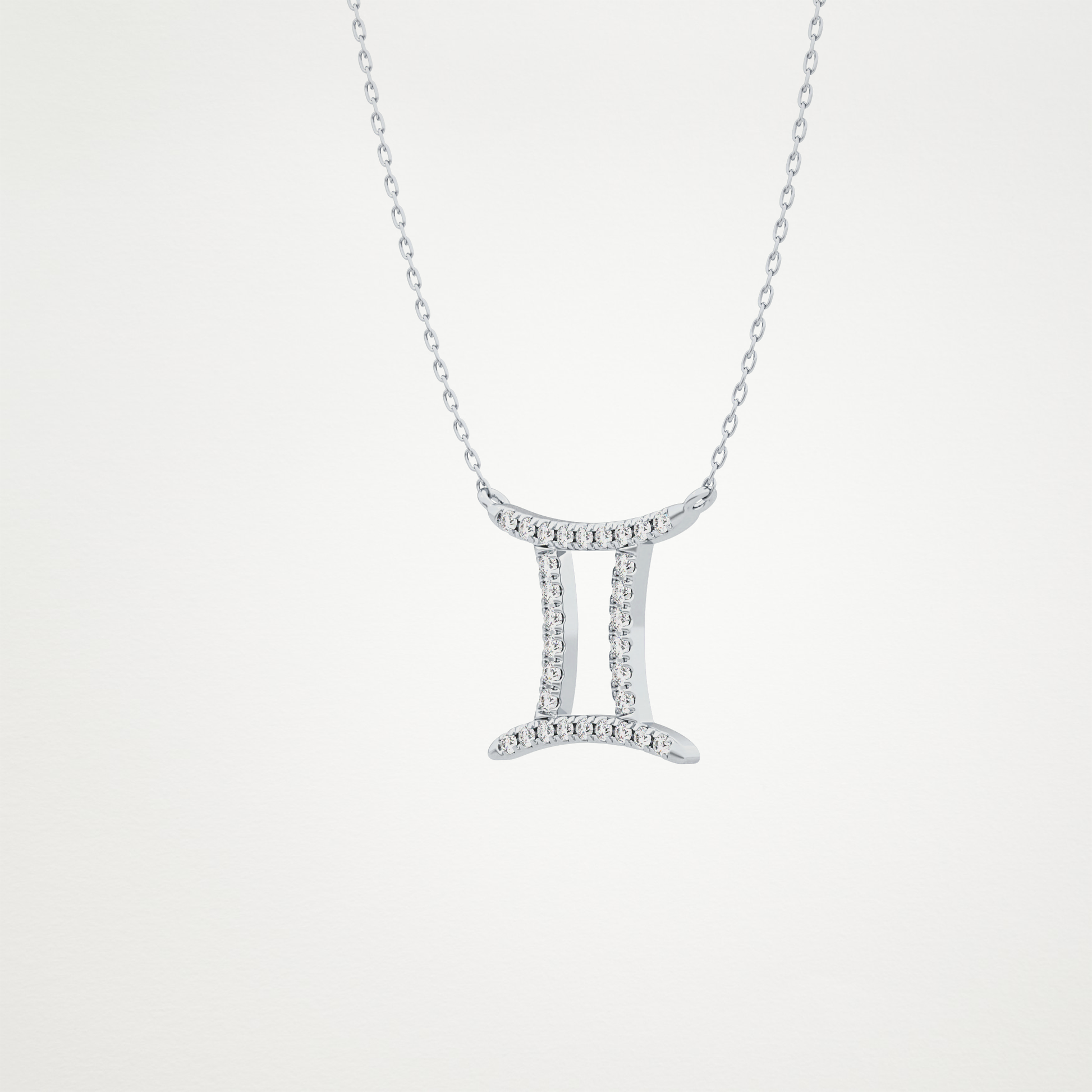 0.13 CT Moissanite Gemini Necklace in 14K or 18K Solid Gold – DEF Color, VVS Clarity