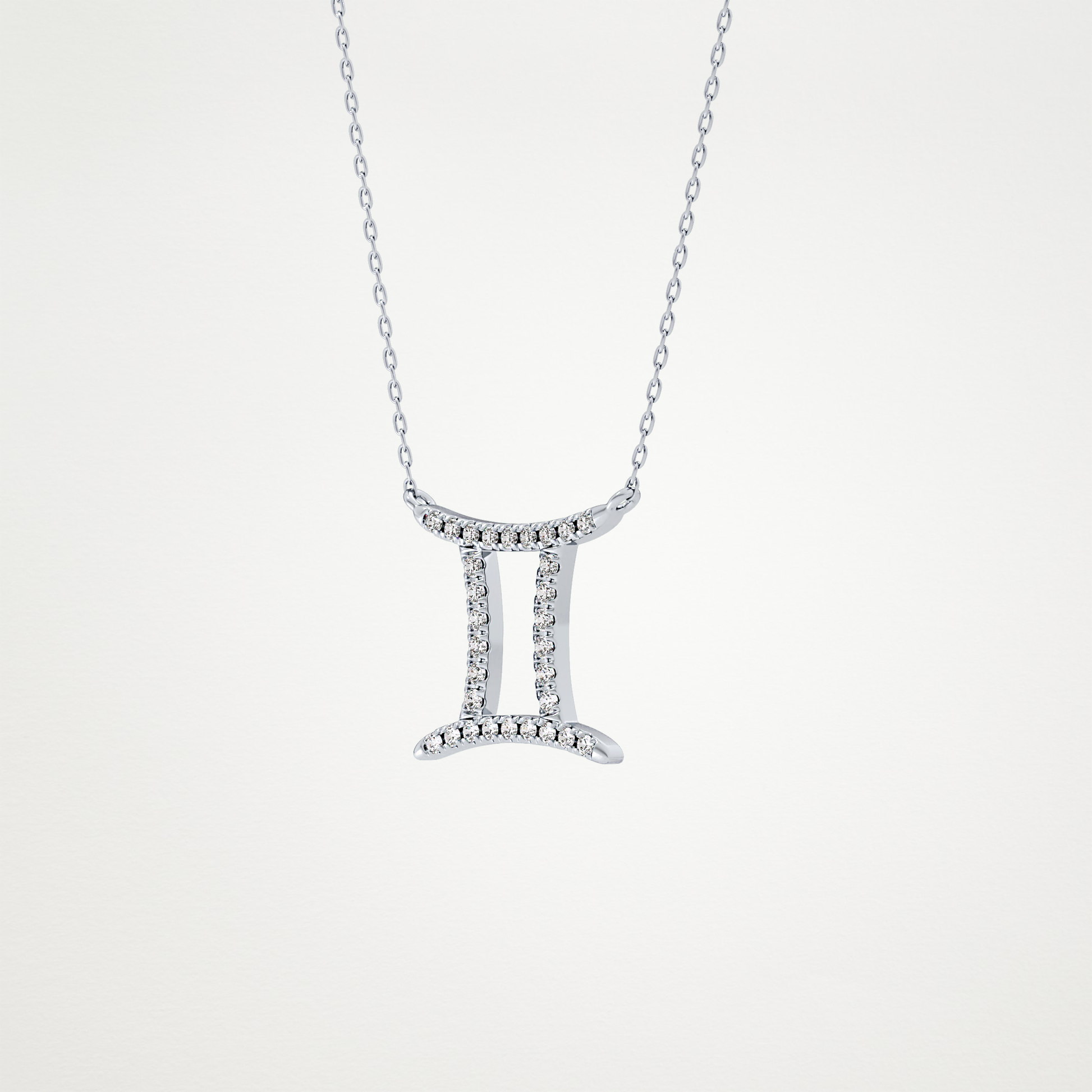 0.13 CT Moissanite Gemini Necklace in 14K or 18K Solid Gold – DEF Color, VVS Clarity