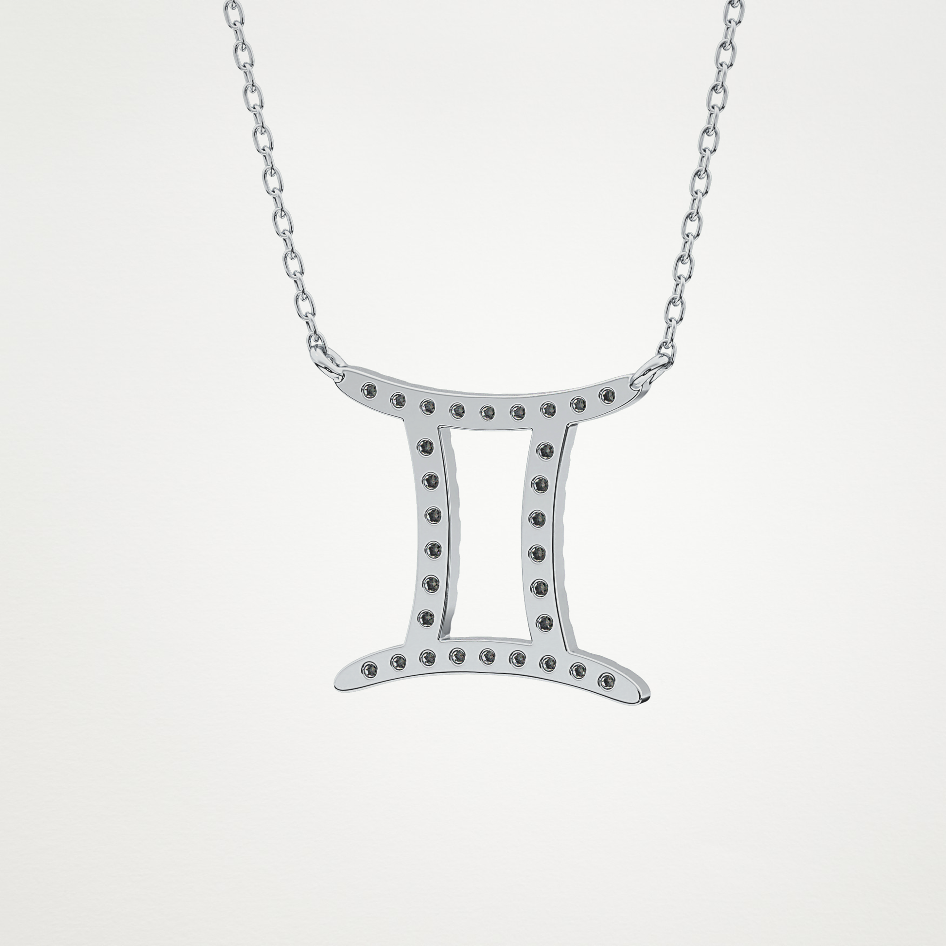 0.13 CT Moissanite Gemini Necklace in 14K or 18K Solid Gold – DEF Color, VVS Clarity