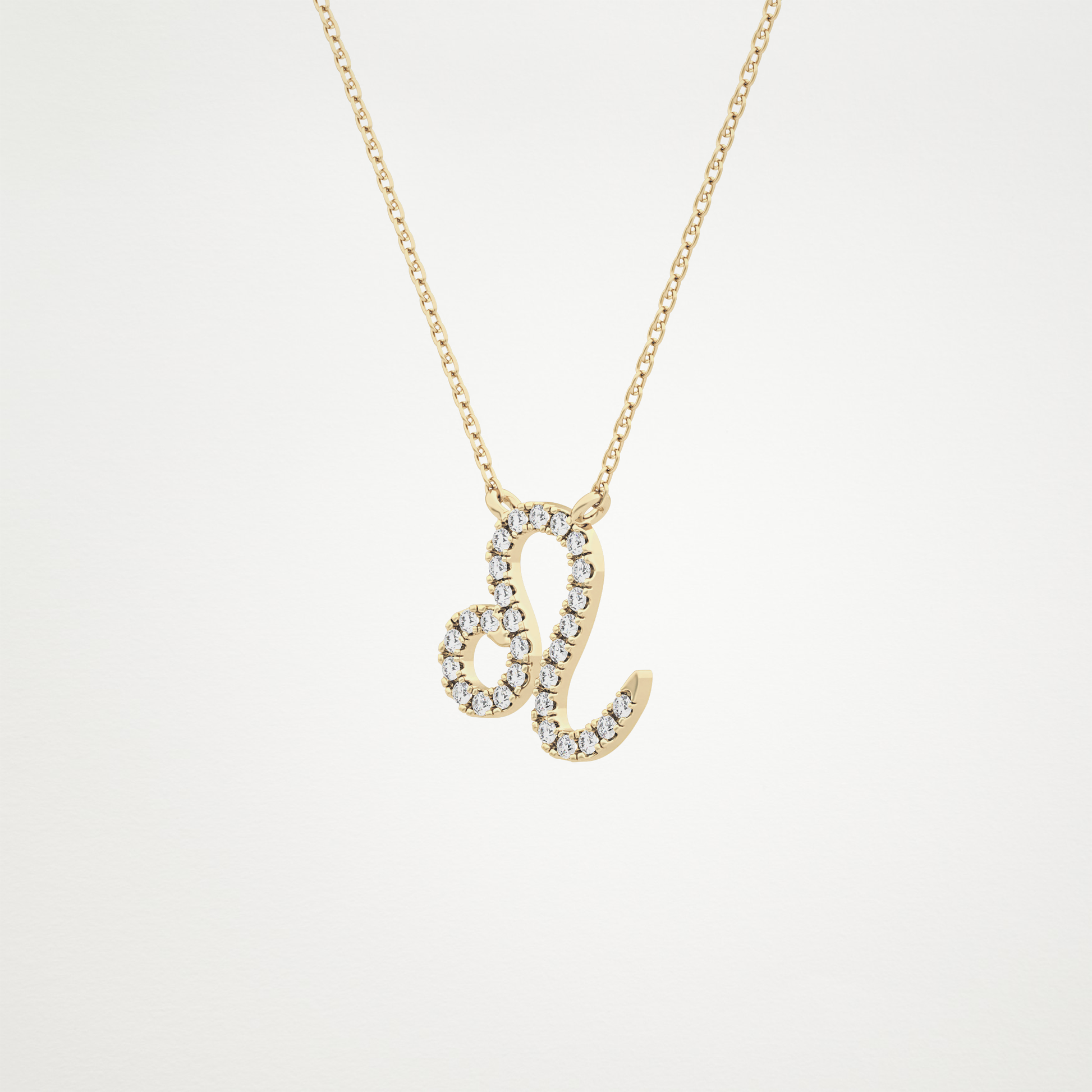 0.14 CT Moissanite Leo Necklace in 14K or 18K Solid Gold – DEF Color, VVS Clarity