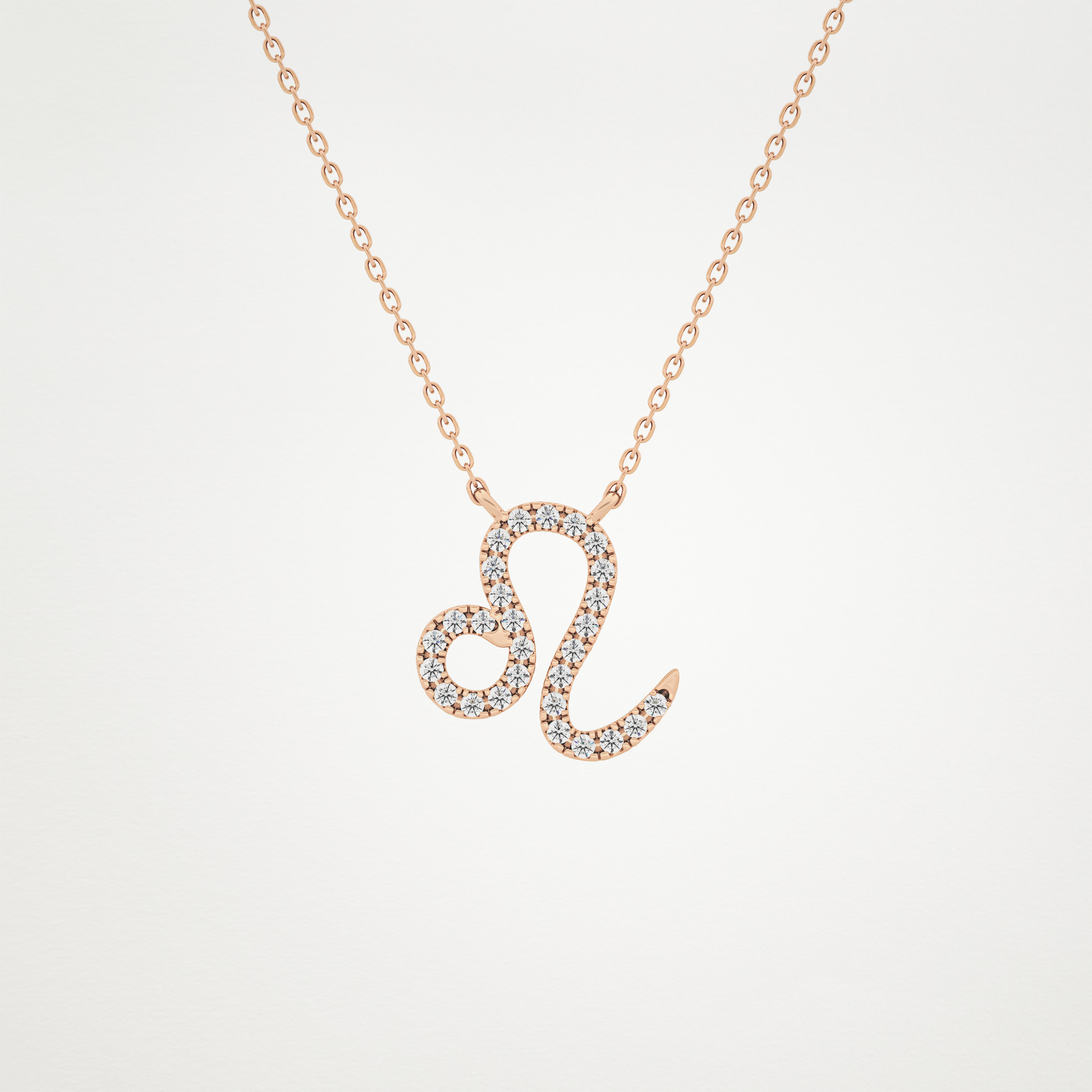 0.14 CT Moissanite Leo Necklace in 14K or 18K Solid Gold – DEF Color, VVS Clarity