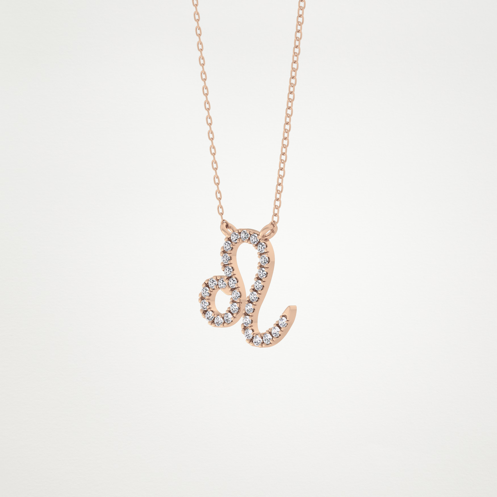 0.14 CT Moissanite Leo Necklace in 14K or 18K Solid Gold – DEF Color, VVS Clarity