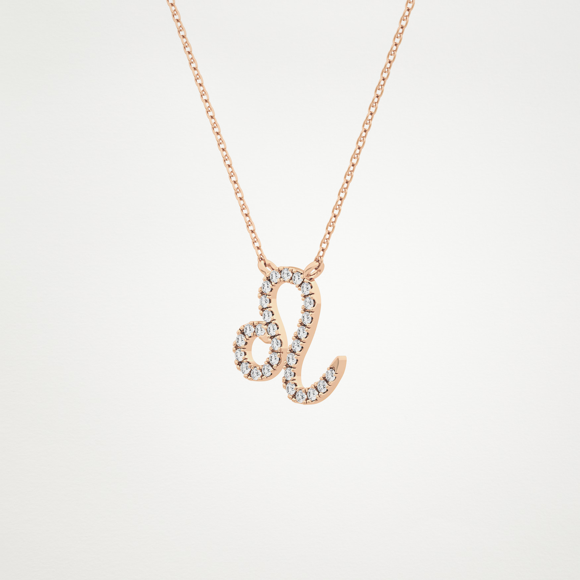 0.14 CT Moissanite Leo Necklace in 14K or 18K Solid Gold – DEF Color, VVS Clarity