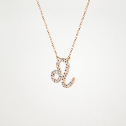 0.14 CT Moissanite Leo Necklace in 14K or 18K Solid Gold – DEF Color, VVS Clarity