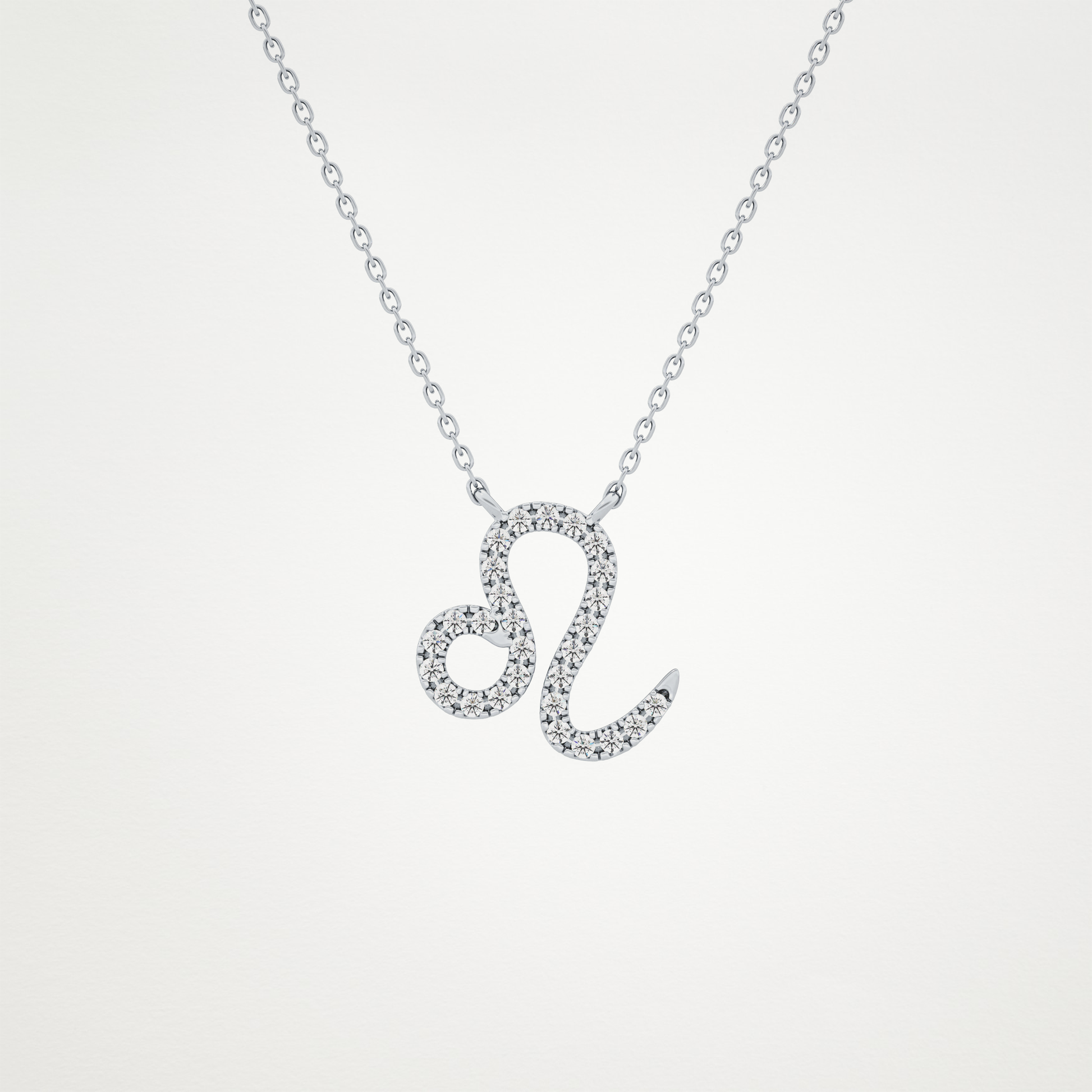 0.14 CT Moissanite Leo Necklace in 14K or 18K Solid Gold – DEF Color, VVS Clarity