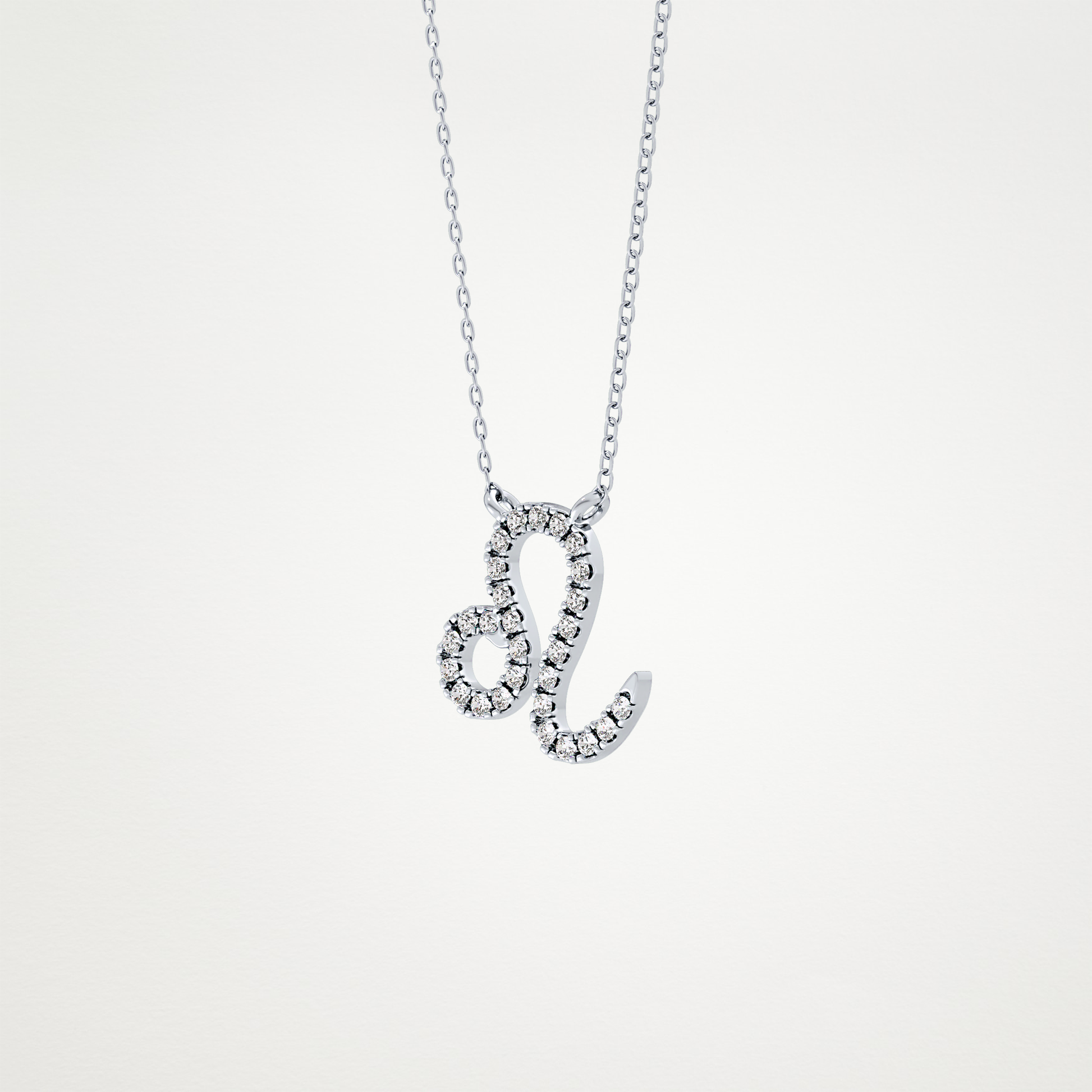 0.14 CT Moissanite Leo Necklace in 14K or 18K Solid Gold – DEF Color, VVS Clarity