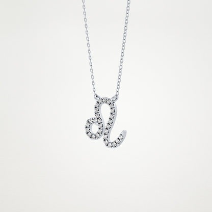 0.14 CT Moissanite Leo Necklace in 14K or 18K Solid Gold – DEF Color, VVS Clarity