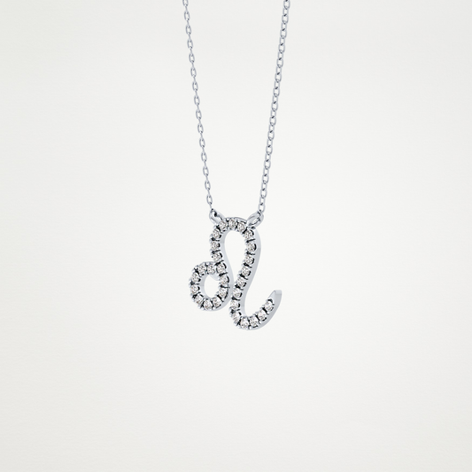 0.14 CT Moissanite Leo Necklace in 14K or 18K Solid Gold – DEF Color, VVS Clarity