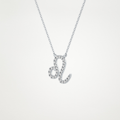 0.14 CT Moissanite Leo Necklace in 14K or 18K Solid Gold – DEF Color, VVS Clarity