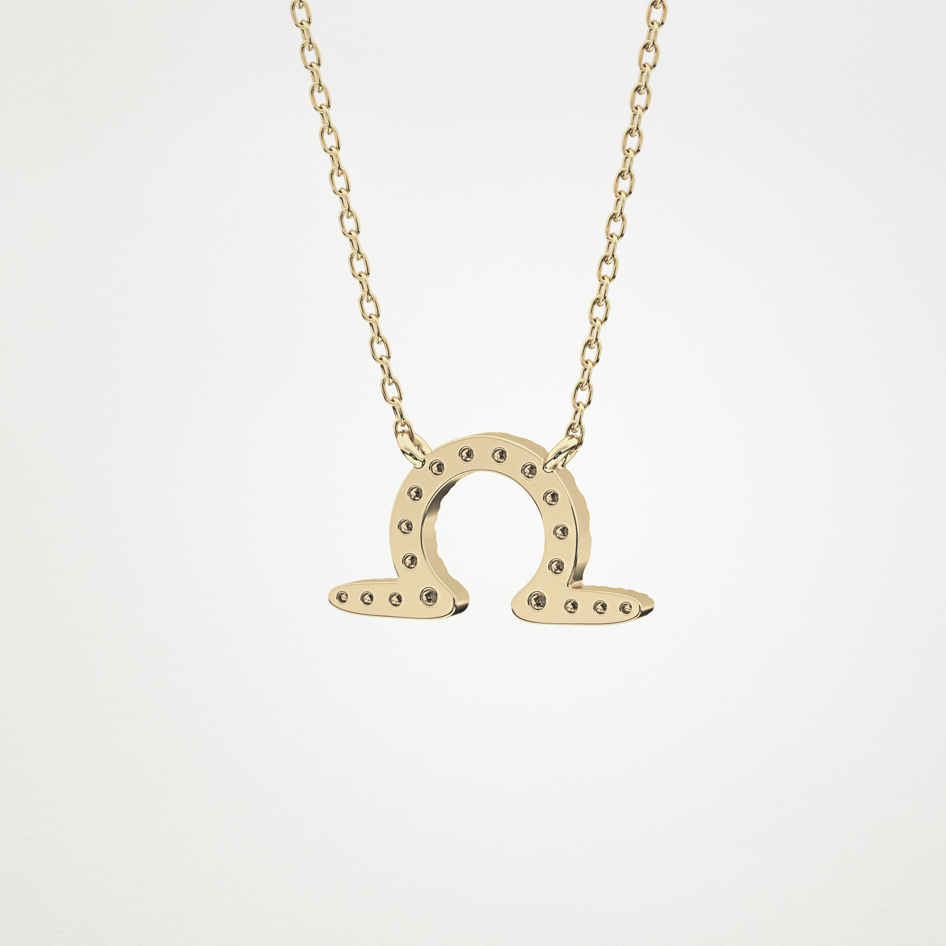 0.101 CT Moissanite Libra Necklace in 14K or 18K Solid Gold – DEF Color, VVS Clarity