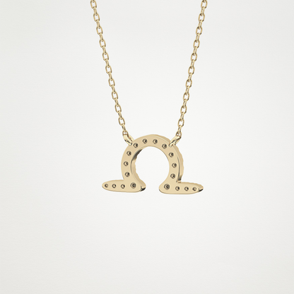 0.101 CT Moissanite Libra Necklace in 14K or 18K Solid Gold – DEF Color, VVS Clarity