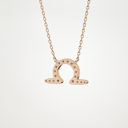 0.101 CT Moissanite Libra Necklace in 14K or 18K Solid Gold – DEF Color, VVS Clarity