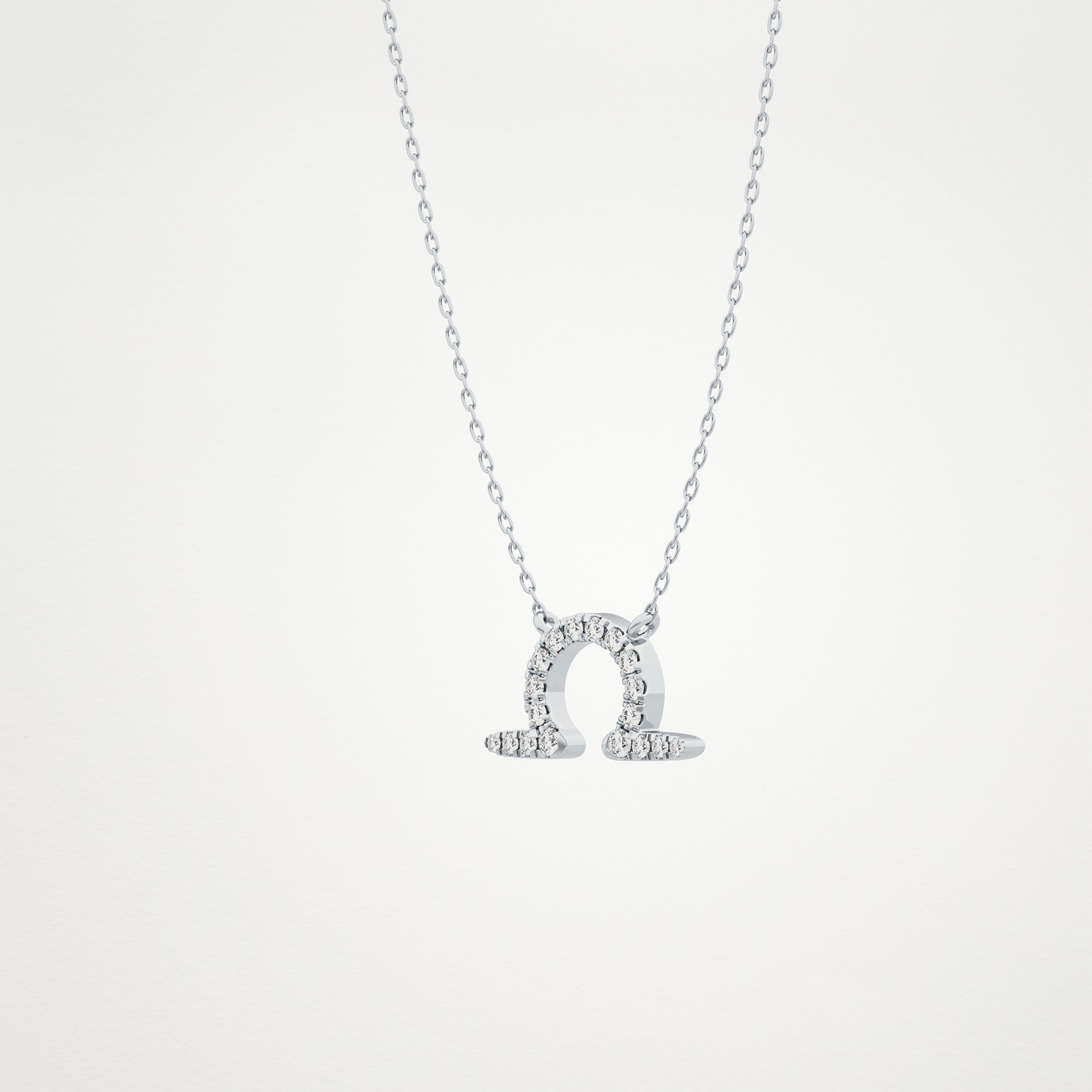 0.101 CT Moissanite Libra Necklace in 14K or 18K Solid Gold – DEF Color, VVS Clarity