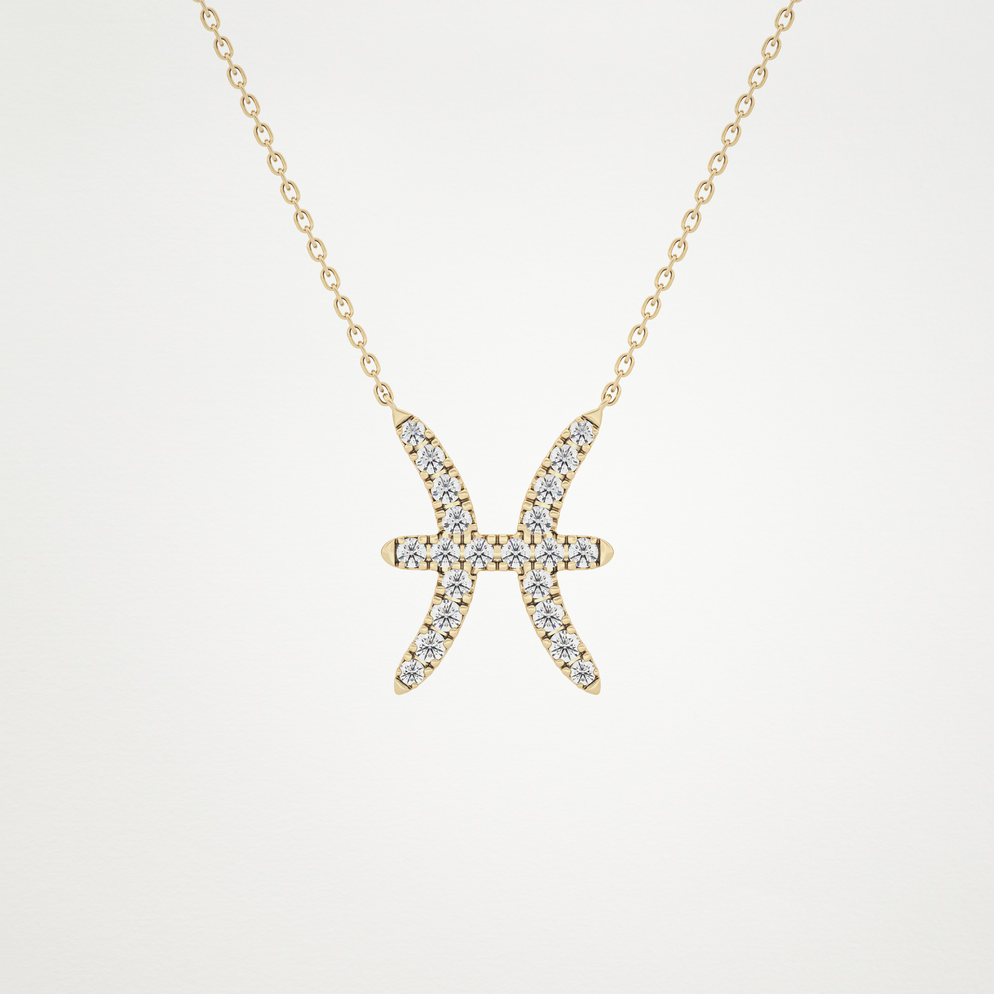 0.273 CT Moissanite Pisces Necklace in 14K or 18K Solid Gold – DEF Color, VVS Clarity