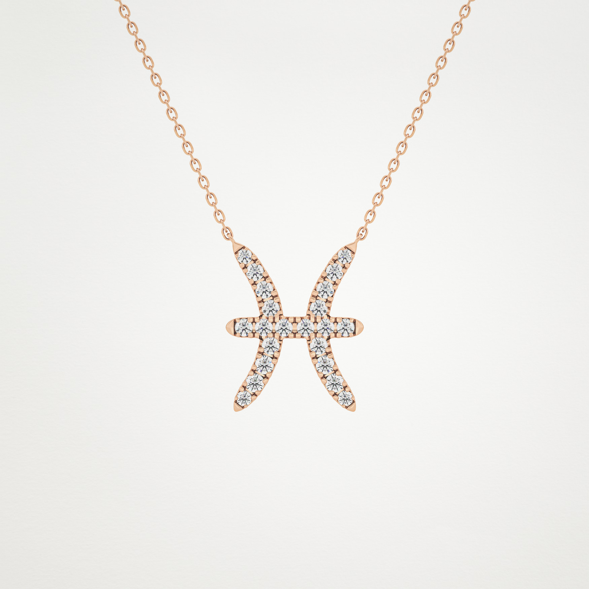 0.273 CT Moissanite Pisces Necklace in 14K or 18K Solid Gold – DEF Color, VVS Clarity