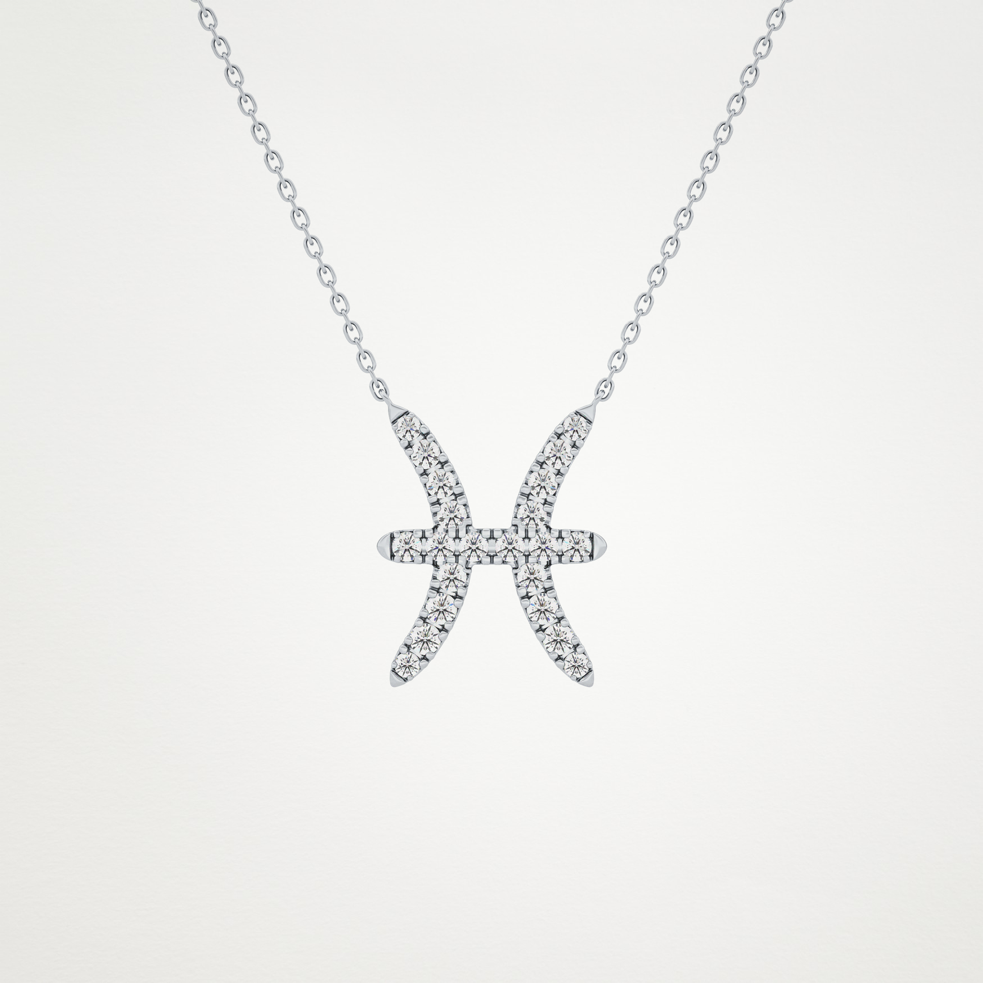 0.273 CT Moissanite Pisces Necklace in 14K or 18K Solid Gold – DEF Color, VVS Clarity
