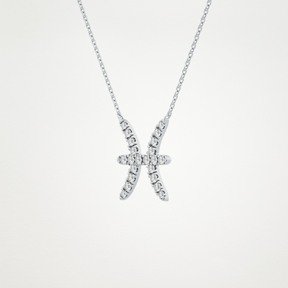 0.273 CT Moissanite Pisces Necklace in 14K or 18K Solid Gold – DEF Color, VVS Clarity