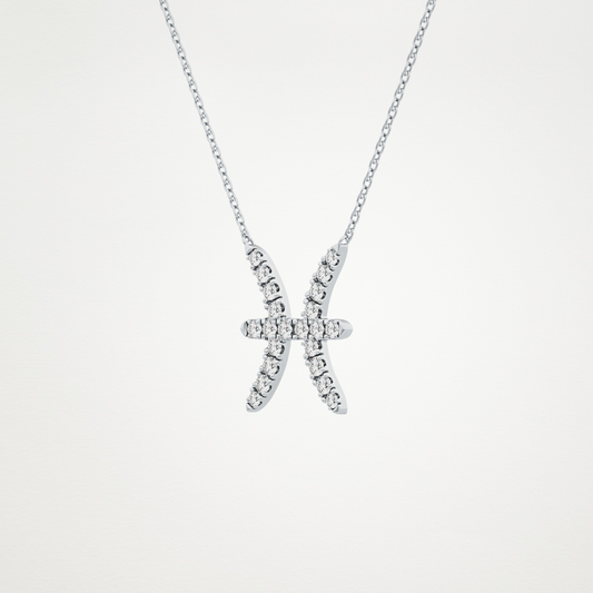 0.273 CT Moissanite Pisces Necklace in 14K or 18K Solid Gold – DEF Color, VVS Clarity