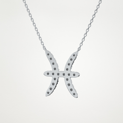 0.273 CT Moissanite Pisces Necklace in 14K or 18K Solid Gold – DEF Color, VVS Clarity