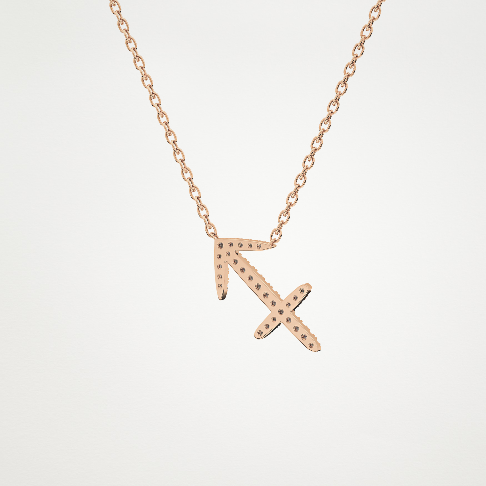 0.42 CT Moissanite Sagittarius Necklace in 14K or 18K Solid Gold – DEF Color, VVS Clarity