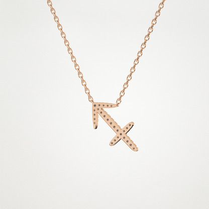 0.42 CT Moissanite Sagittarius Necklace in 14K or 18K Solid Gold – DEF Color, VVS Clarity