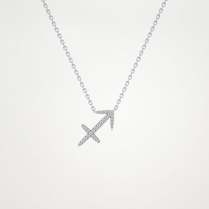 0.42 CT Moissanite Sagittarius Necklace in 14K or 18K Solid Gold – DEF Color, VVS Clarity