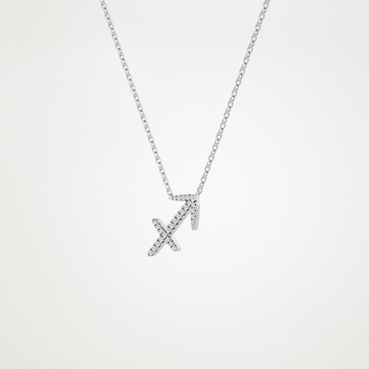 0.42 CT Moissanite Sagittarius Necklace in 14K or 18K Solid Gold – DEF Color, VVS Clarity