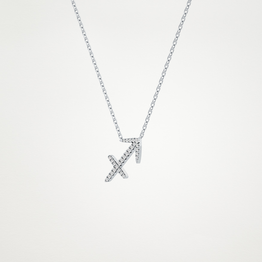 0.42 CT Moissanite Sagittarius Necklace in 14K or 18K Solid Gold – DEF Color, VVS Clarity