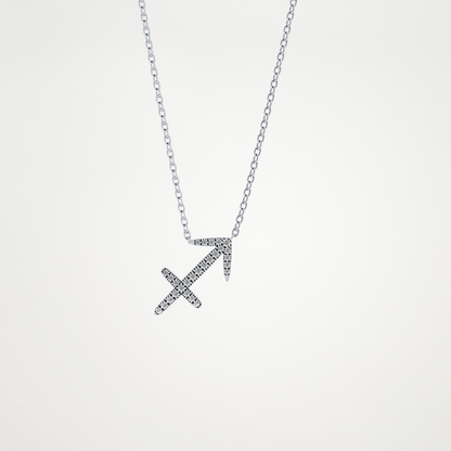 0.42 CT Moissanite Sagittarius Necklace in 14K or 18K Solid Gold – DEF Color, VVS Clarity