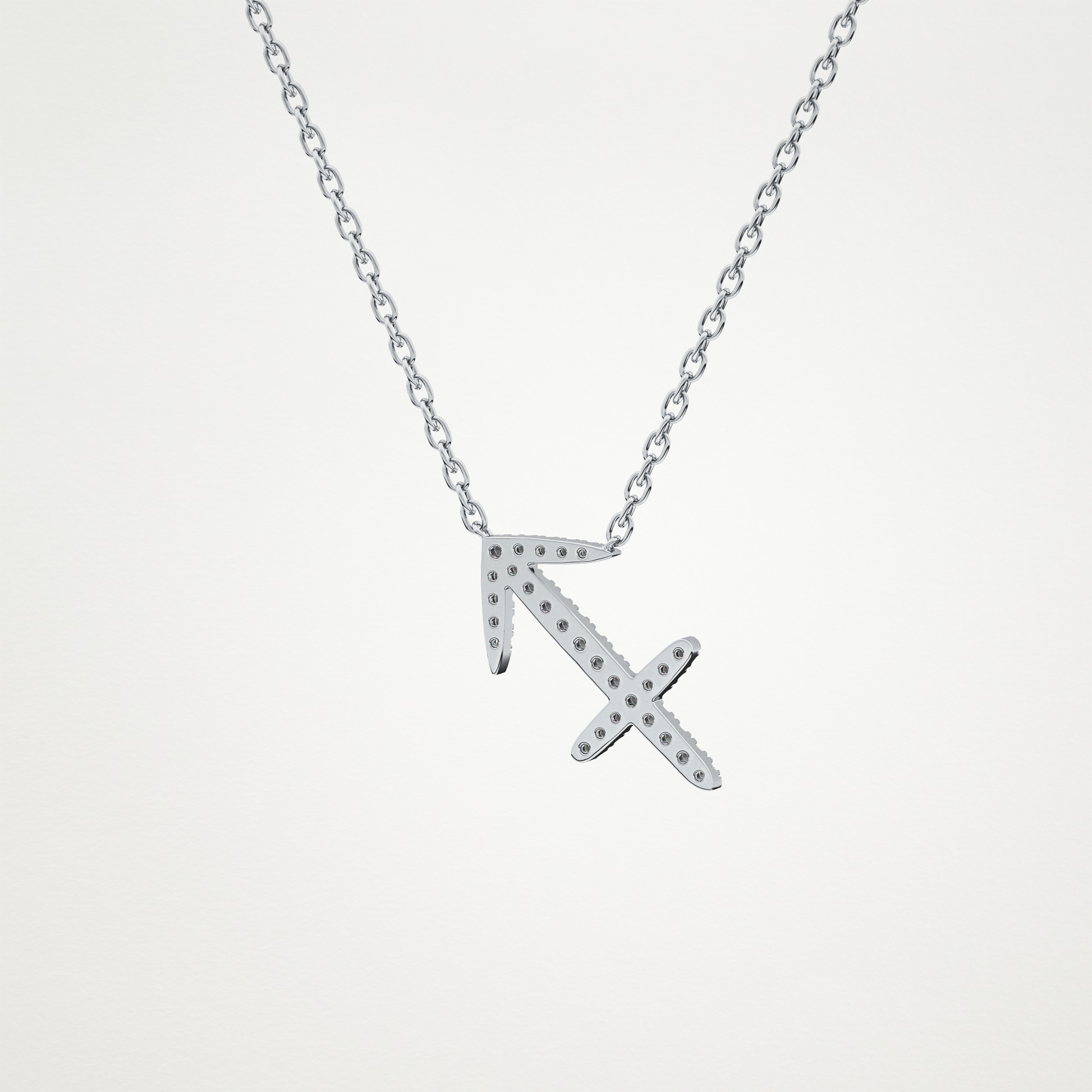 0.42 CT Moissanite Sagittarius Necklace in 14K or 18K Solid Gold – DEF Color, VVS Clarity