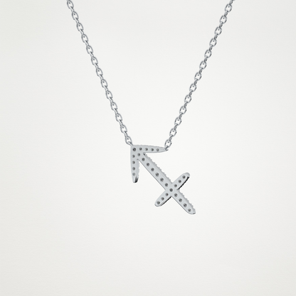 0.42 CT Moissanite Sagittarius Necklace in 14K or 18K Solid Gold – DEF Color, VVS Clarity