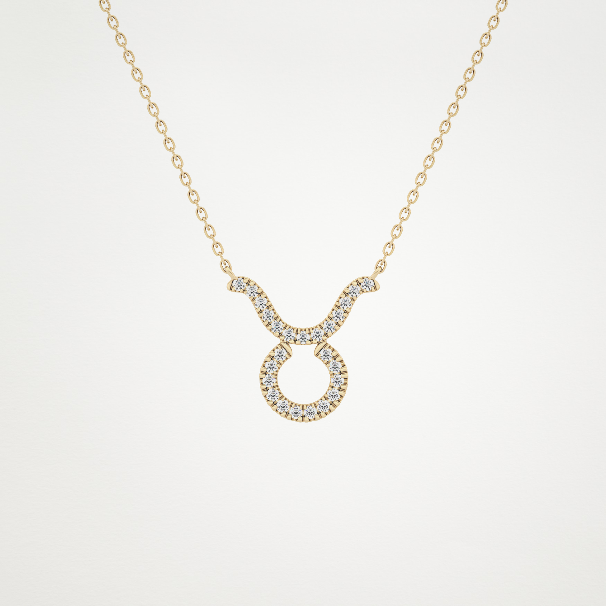 0.12  CT Moissanite Taurus Necklace in 14K or 18K Solid Gold – DEF Color, VVS Clarity