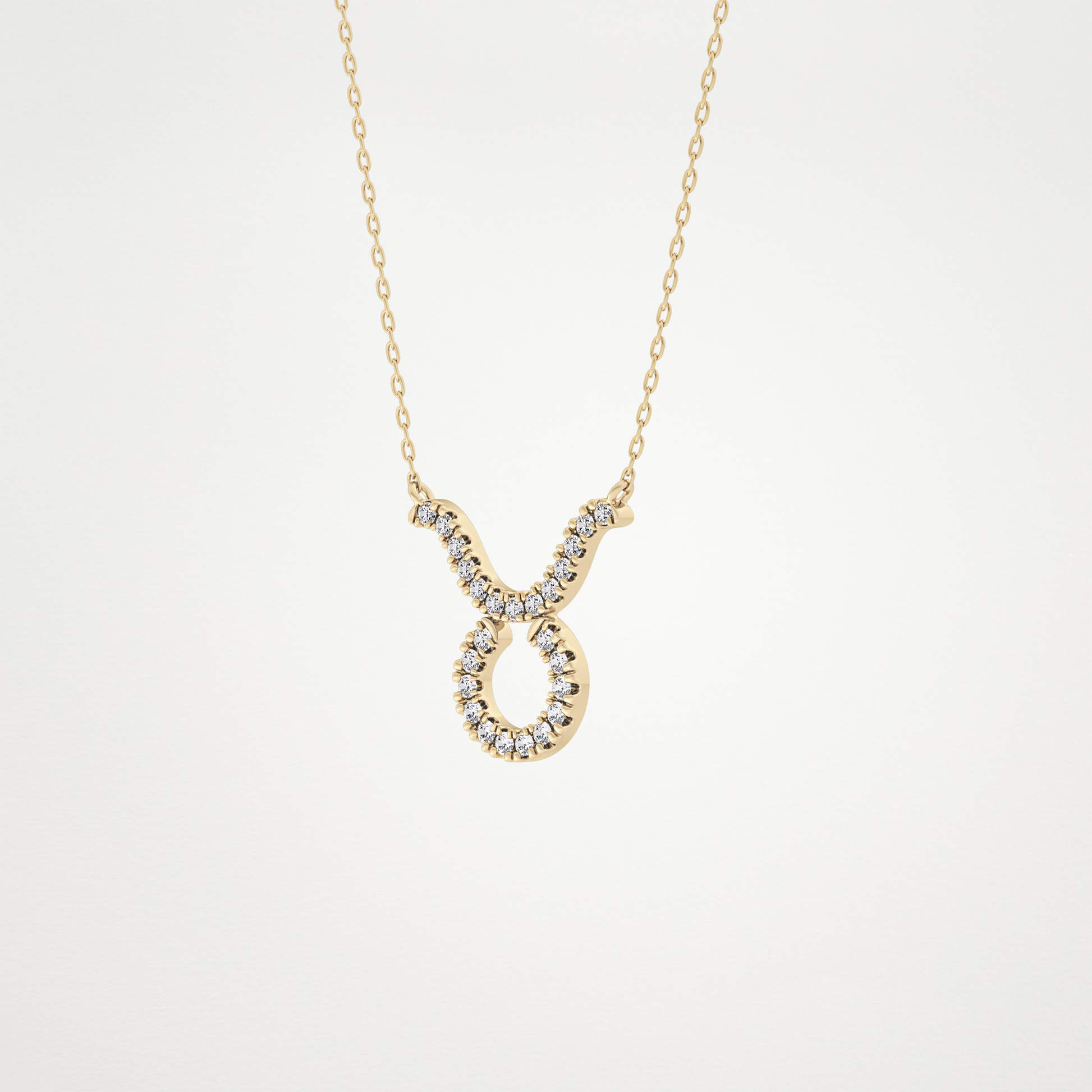0.12  CT Moissanite Taurus Necklace in 14K or 18K Solid Gold – DEF Color, VVS Clarity