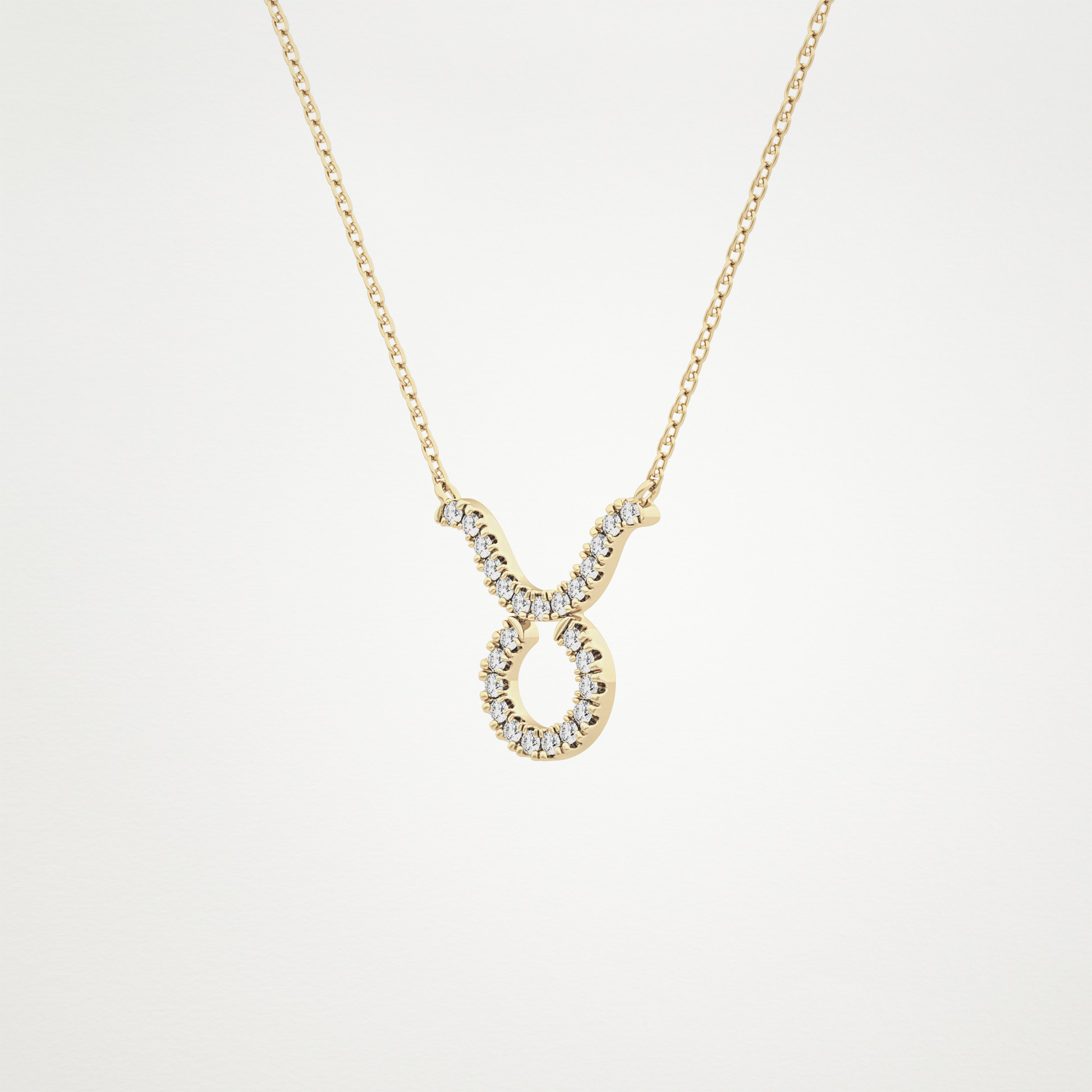 0.12  CT Moissanite Taurus Necklace in 14K or 18K Solid Gold – DEF Color, VVS Clarity