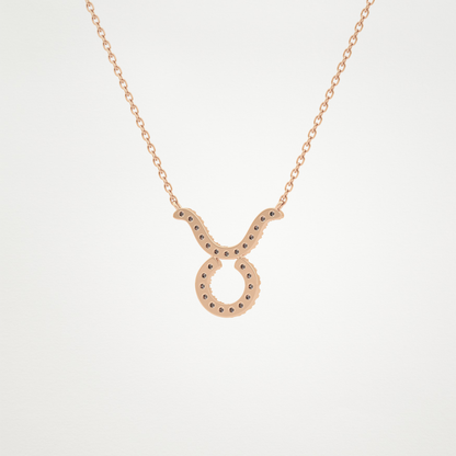 0.12  CT Moissanite Taurus Necklace in 14K or 18K Solid Gold – DEF Color, VVS Clarity
