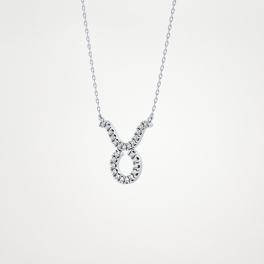 0.12  CT Moissanite Taurus Necklace in 14K or 18K Solid Gold – DEF Color, VVS Clarity