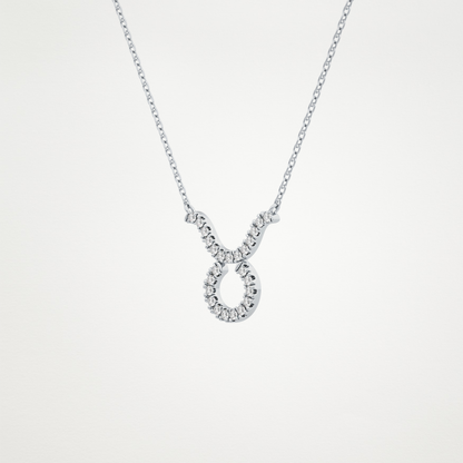 0.12  CT Moissanite Taurus Necklace in 14K or 18K Solid Gold – DEF Color, VVS Clarity